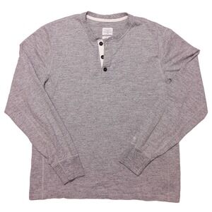 RAG & BONE Long Sleeve Henley Shirt Heather Gray Men's Large L